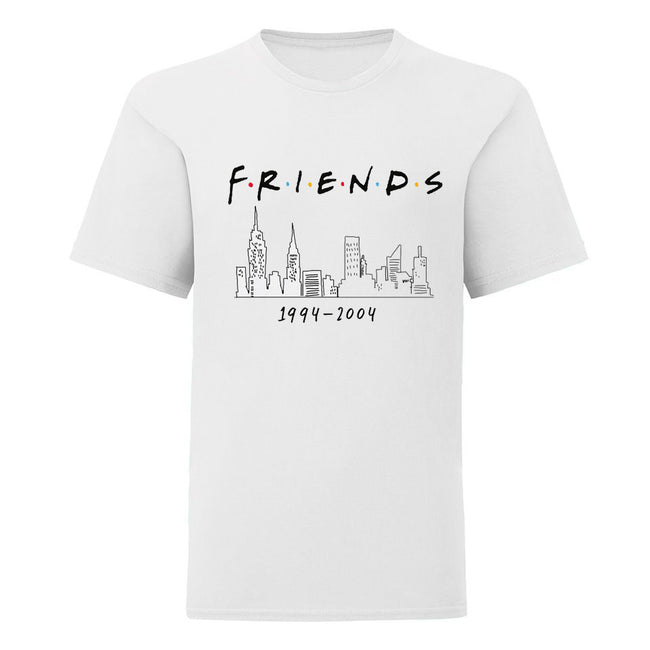White - Front - Friends Girls NYC Dates Cropped T-Shirt