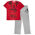 Red-Heather Grey - Front - Disney Mens Mickey Mouse Sketch Pyjama Set