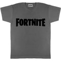 Charcoal - Front - Fortnite Womens-Ladies Logo Boyfriend T-Shirt