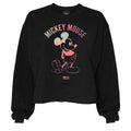 Black - Front - Disney Womens-Ladies 1928 Mickey Mouse Cropped Sweatshirt