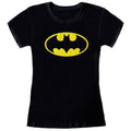 Black-Yellow - Front - DC Comics Womens-Ladies Classic Batman Logo Fitted T-Shirt