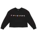 Black - Front - Friends Girls Logo Crop Sweatshirt