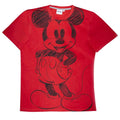 Red-Heather Grey - Side - Disney Womens-Ladies Mickey Mouse Sketch Pyjama Set
