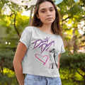 Heather Grey - Side - Dirty Dancing Girls Classic Logo Cropped T-Shirt