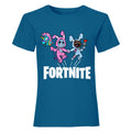 Azure Blue - Front - Fortnite Girls Bunny Trouble T-Shirt
