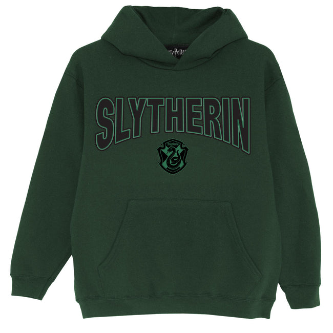 Green - Side - Harry Potter Boys Slytherin Shield Hoodie