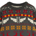 Grey-Red-Yellow - Side - Harry Potter Mens Icons Fair Isle Knitted Christmas Jumper