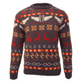 Grey-Red-Yellow - Front - Harry Potter Mens Icons Fair Isle Knitted Christmas Jumper