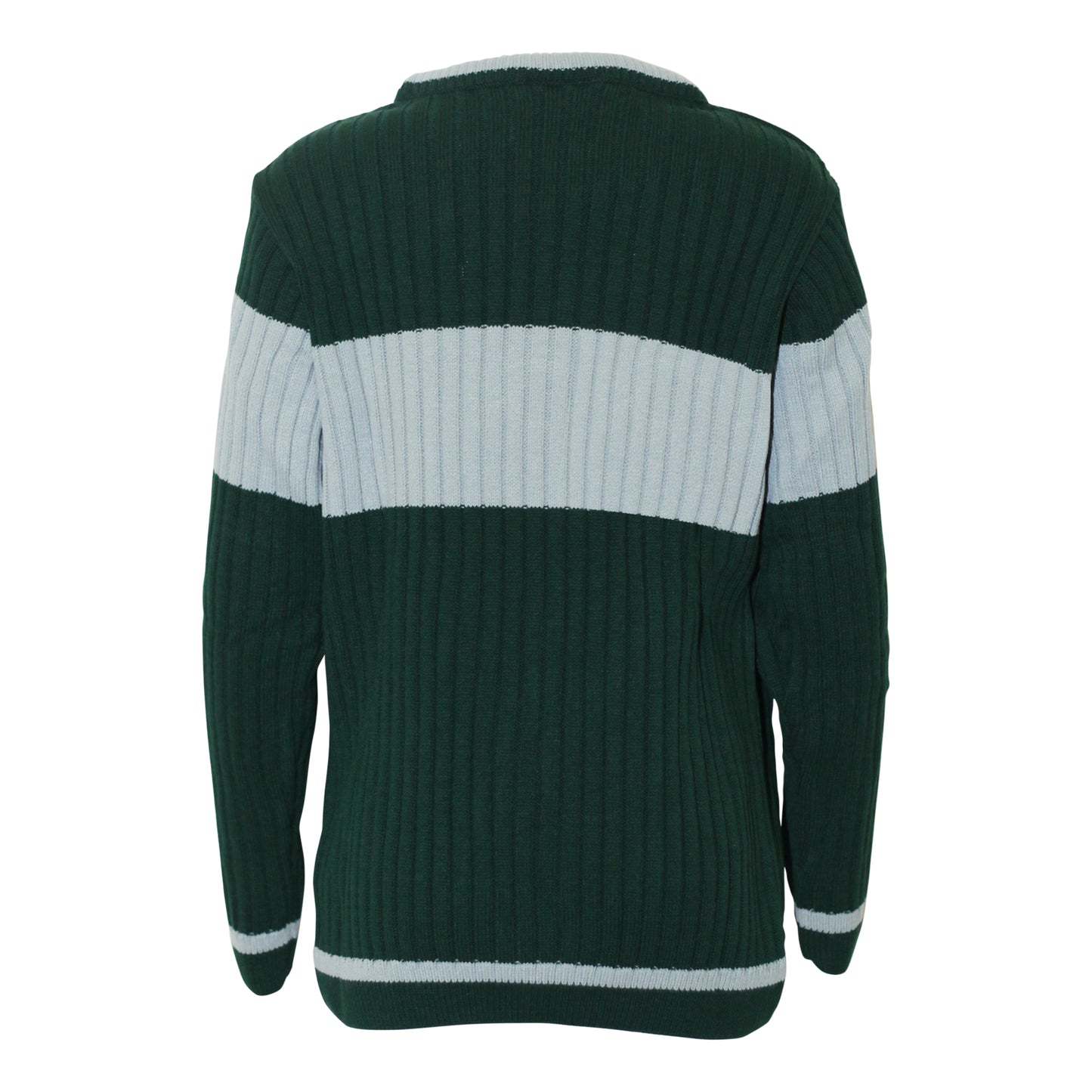 Green-Heather Grey - Back - Harry Potter Boys Slytherin Quidditch Knitted Jumper