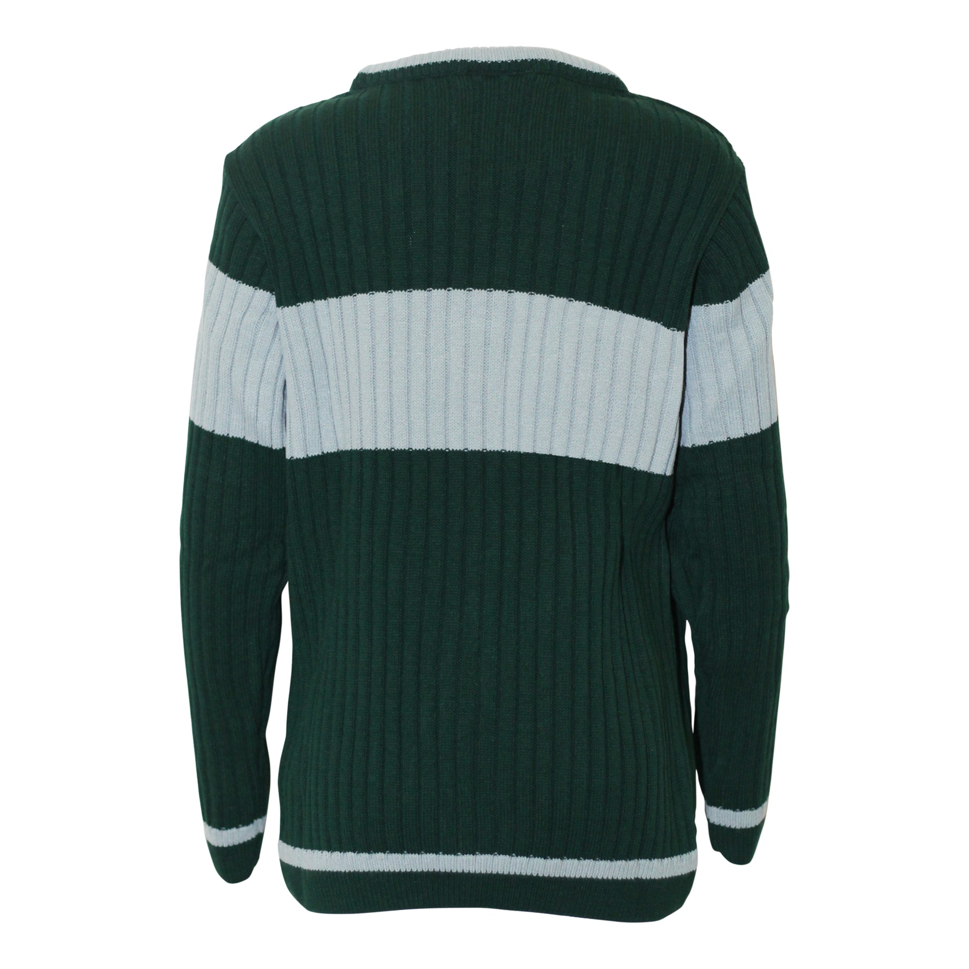 Green-Heather Grey - Back - Harry Potter Boys Slytherin Quidditch Knitted Jumper