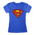 Royal Blue - Front - Superman Womens-Ladies Logo Fitted T-Shirt