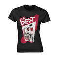 Black - Front - The Beat Womens-Ladies Record Player Girl T-Shirt