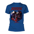 Blue - Front - Accept Unisex Adult Metal Heart T-Shirt
