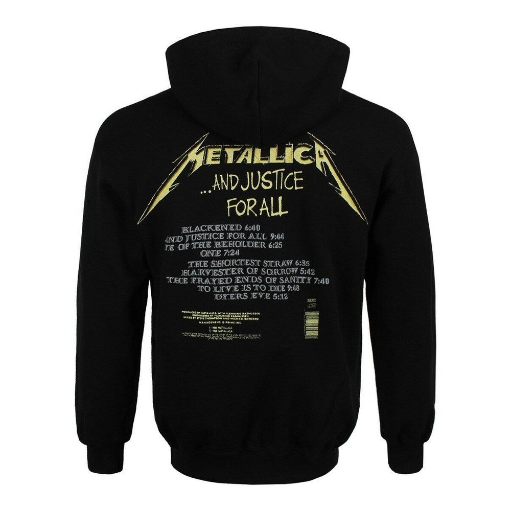 Black - Back - Metallica Unisex Adult And Justice For All Tracks Hoodie