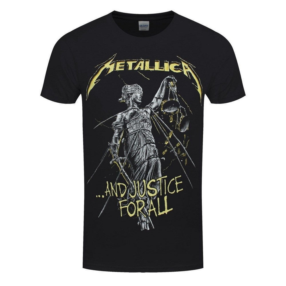 Black - Front - Metallica Unisex Adult And Justice For All Tracks T-Shirt