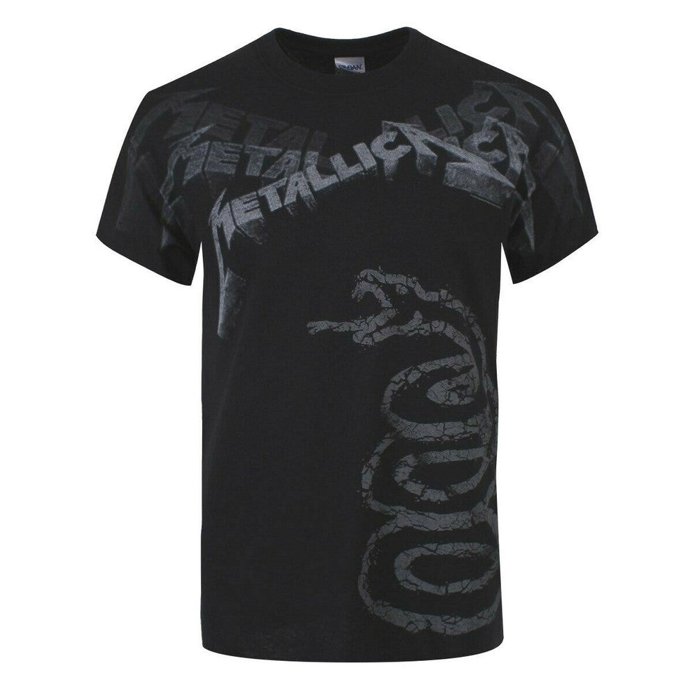 Black - Front - Metallica Unisex Adult Black Album Faded T-Shirt