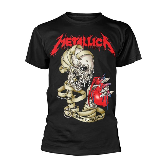 Black - Front - Metallica Unisex Adult Heart Explosive T-Shirt