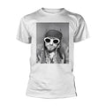 White - Front - Kurt Cobain Unisex Adult Sunglasses T-Shirt