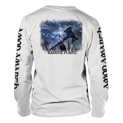 White - Back - Amon Amarth Unisex Adult Raven´s Flight Long-Sleeved T-Shirt