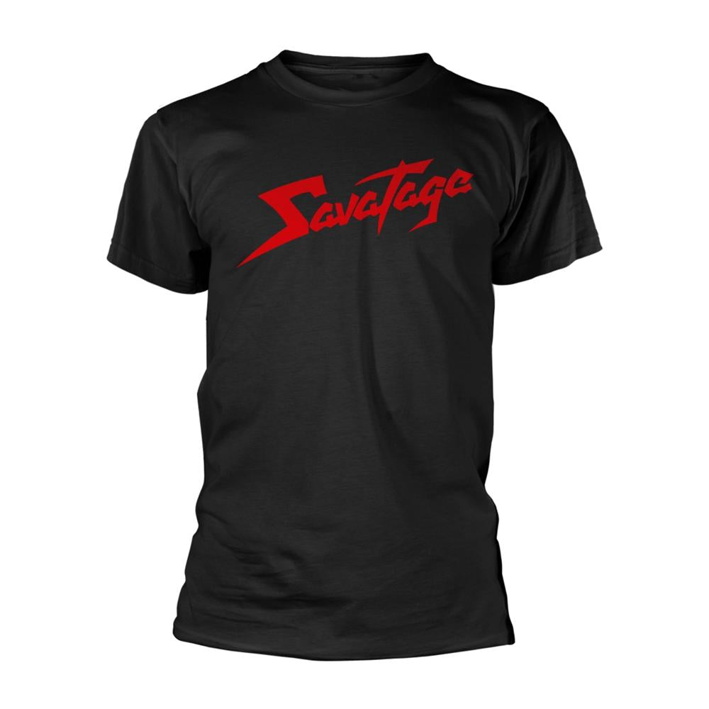 Black-Red - Front - Savatage Unisex Adult Logo T-Shirt