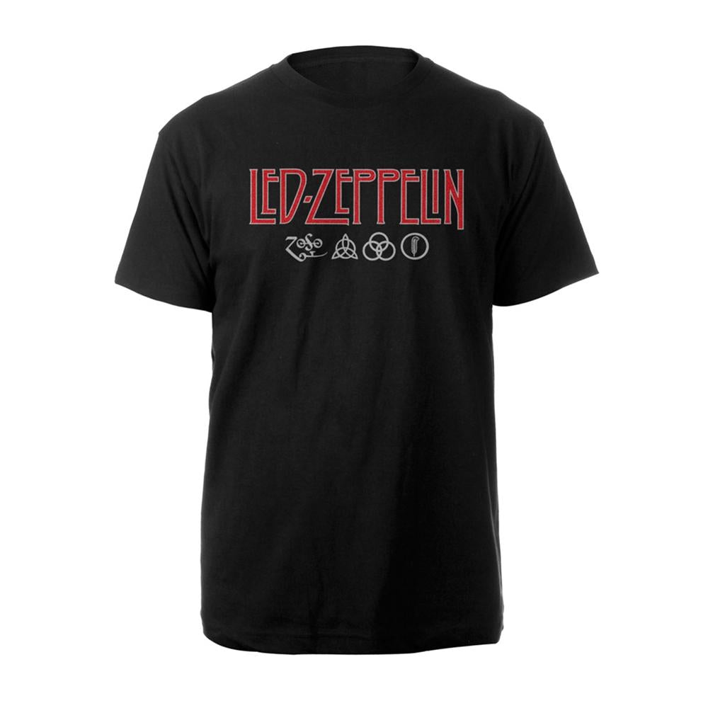 Black - Front - Led Zeppelin Unisex Adult Symbols Logo T-Shirt