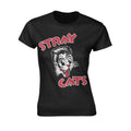Black - Front - Stray Cats Womens-Ladies Logo Fitted T-Shirt