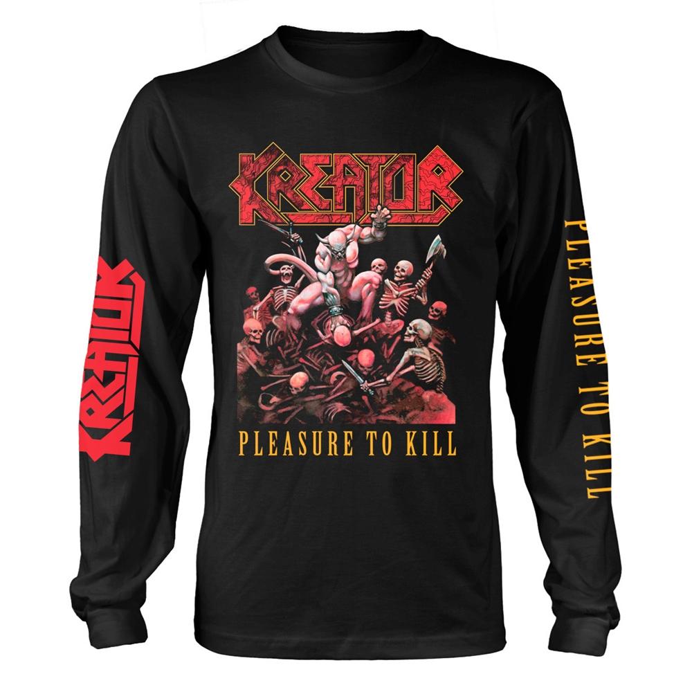 Black - Front - Kreator Unisex Adult Pleasure To Kill Long-Sleeved T-Shirt