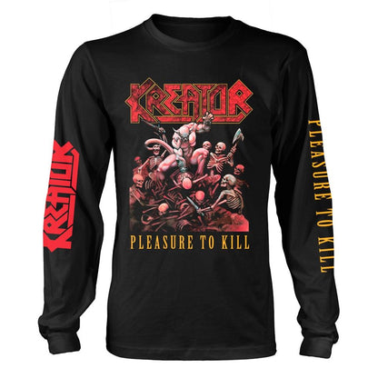Black - Front - Kreator Unisex Adult Pleasure To Kill Long-Sleeved T-Shirt