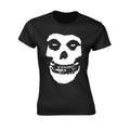 Black-Silver - Front - Misfits Womens-Ladies Skull Teeth T-Shirt