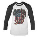 White-Black - Front - Gas Monkey Garage Unisex Adult American Flag Logo Long-Sleeved T-Shirt