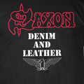Black - Side - Saxon Unisex Adult Denim And Leather T-Shirt