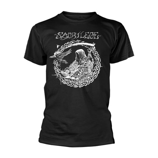 Black-White - Front - Sacrilege Unisex Adult Reaper T-Shirt