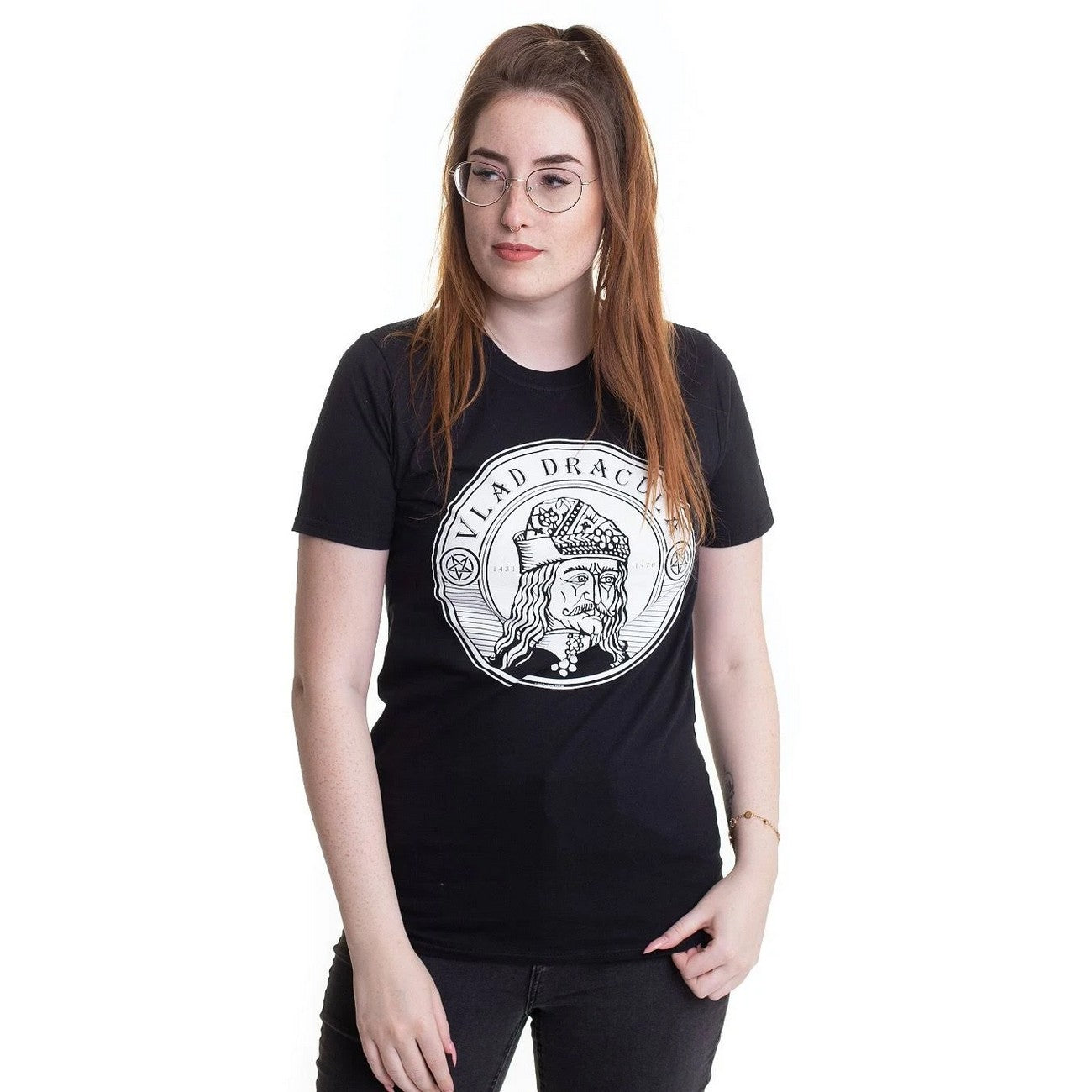 Black - Side - Dracula Unisex Adult Vlad Dracula Circle T-Shirt