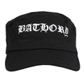 Black - Front - Bathory Logo Peaked Army Cap