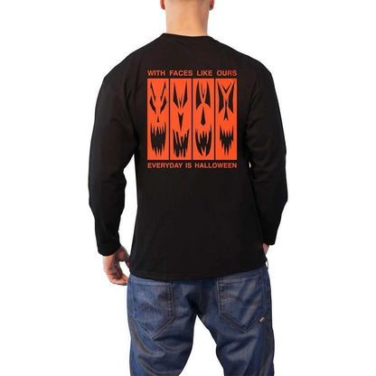 Black - Side - Type O Negative Unisex Adult Everyday Is Halloween Long-Sleeved T-Shirt