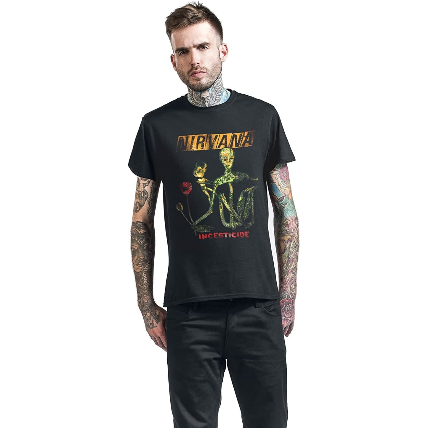 Black - Back - Nirvana Unisex Adult Reformant Incesticide T-Shirt