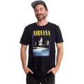 Black - Side - Nirvana Unisex Adult Stage Jump T-Shirt