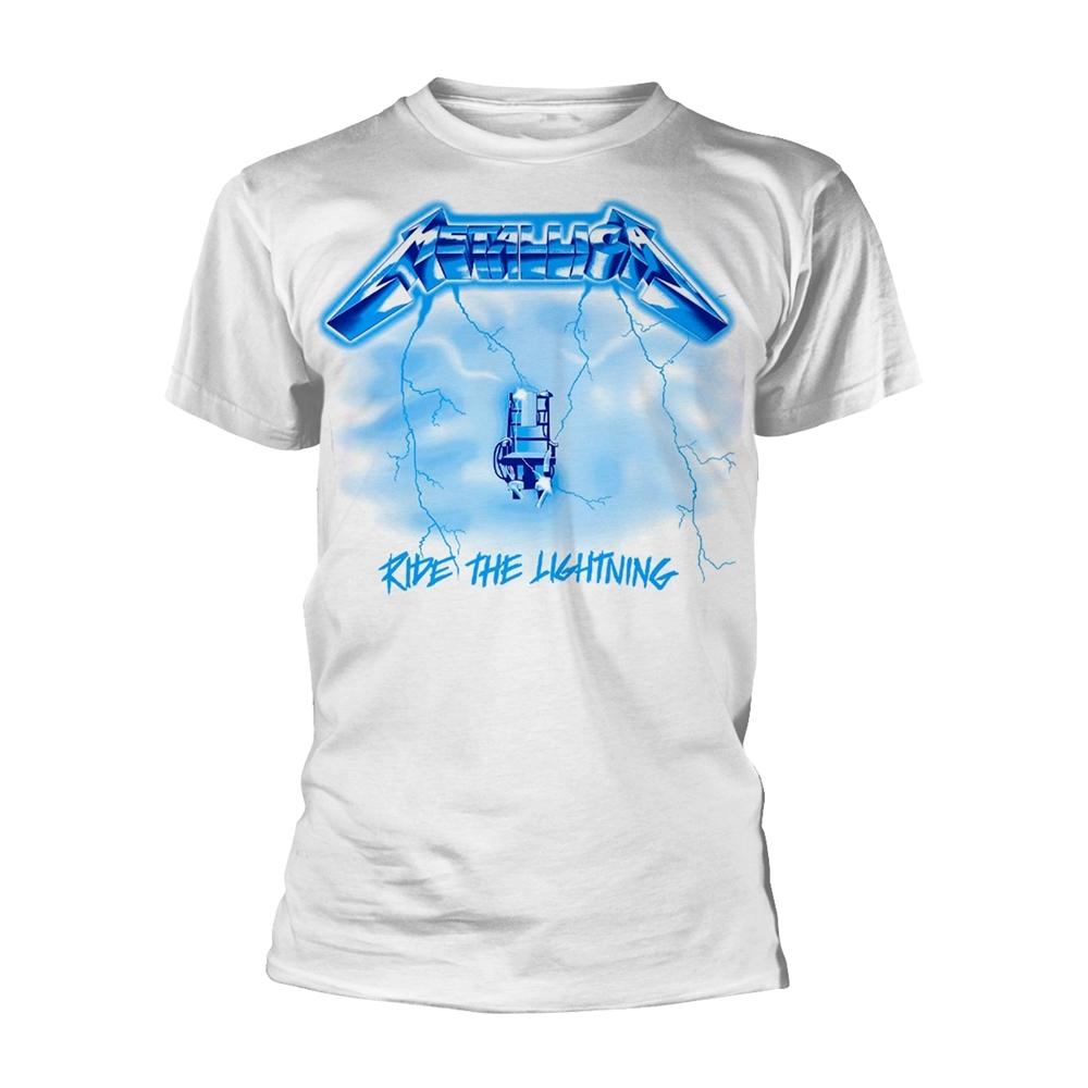 White - Front - Metallica Unisex Adult Ride The Lightning T-Shirt