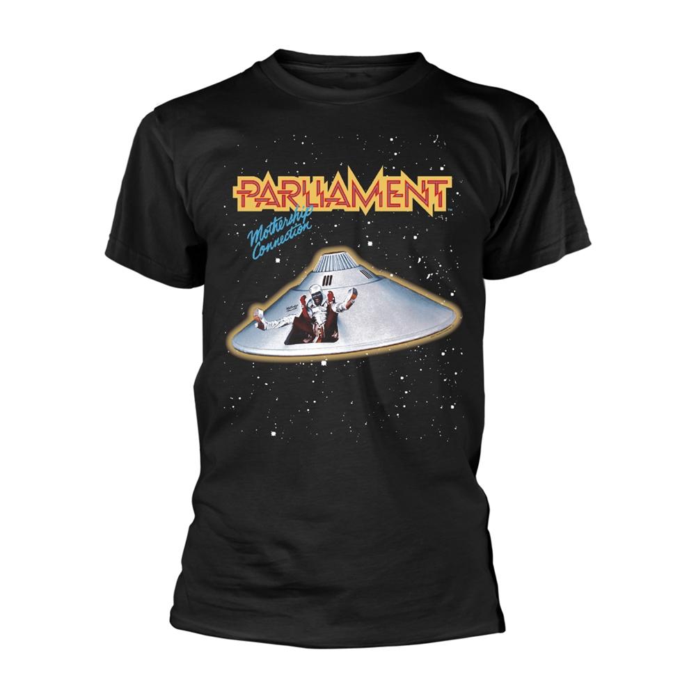 Black - Front - Parliament Unisex Adult Mothership Connection T-Shirt