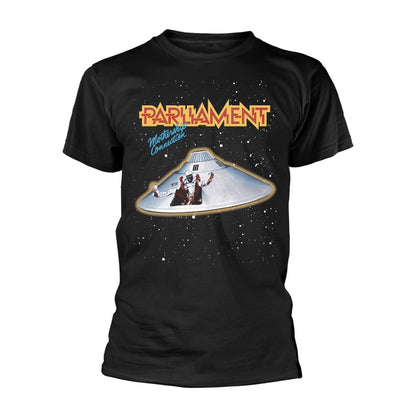 Black - Front - Parliament Unisex Adult Mothership Connection T-Shirt