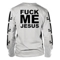 White - Back - Marduk Unisex Adult Fuck Me Jesus Long-Sleeved T-Shirt