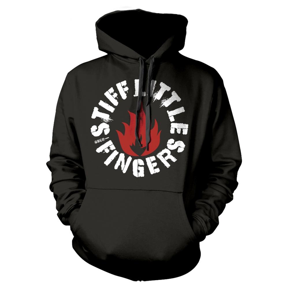 Black - Front - Stiff Little Fingers Unisex Adult Punk Hoodie
