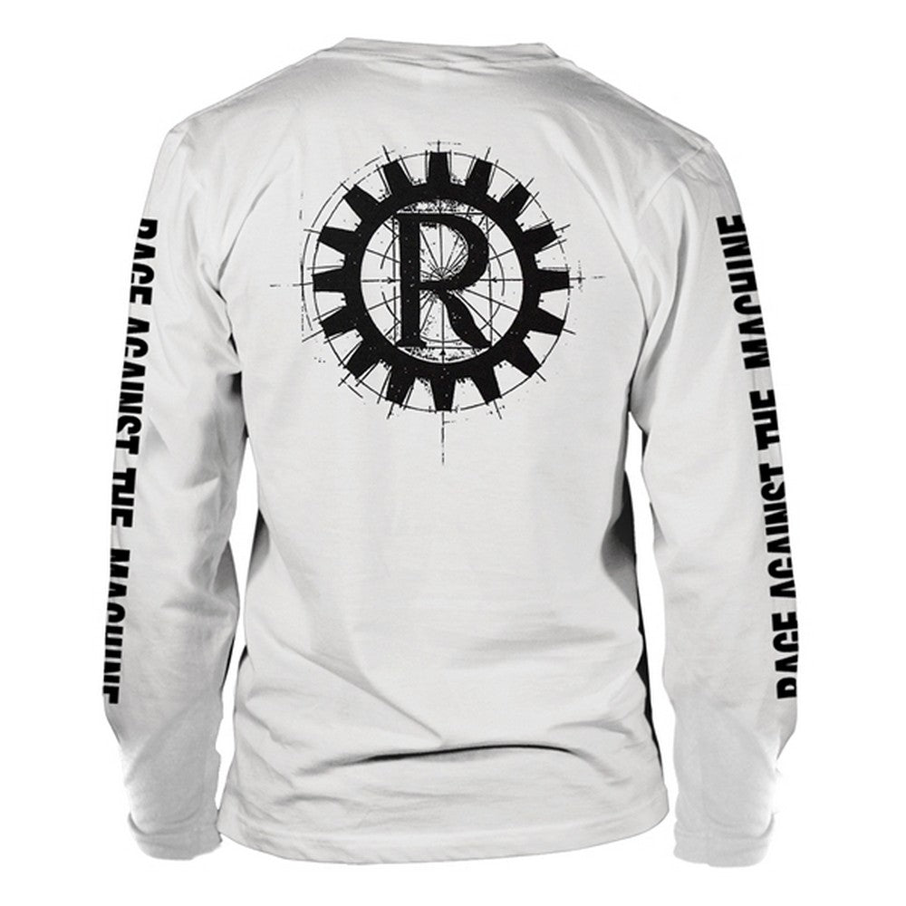 White - Back - Rage Against the Machine Unisex Adult Nuns And Guns Long-Sleeved T-Shirt