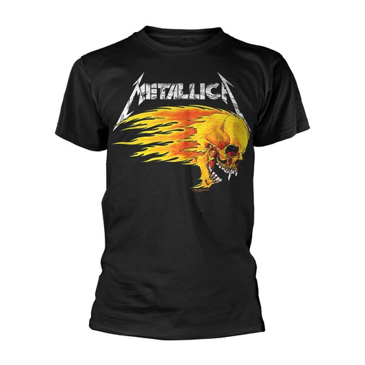 Black - Front - Metallica Unisex Adult Flaming Skull Tour ´94 T-Shirt