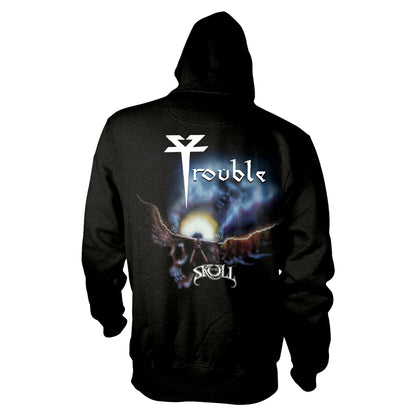 Black - Back - Trouble Unisex Adult The Skull Full Zip Hoodie