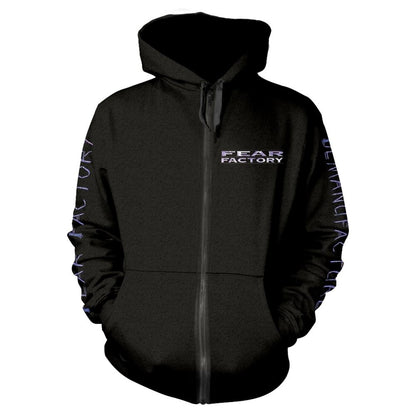 Black - Front - Fear Factory Unisex Adult Demanufacture Pocket Full Zip Hoodie