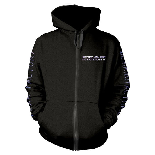 Black - Front - Fear Factory Unisex Adult Demanufacture Pocket Full Zip Hoodie