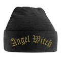 Black-Gold - Front - Angel Witch Embroidered Logo Beanie