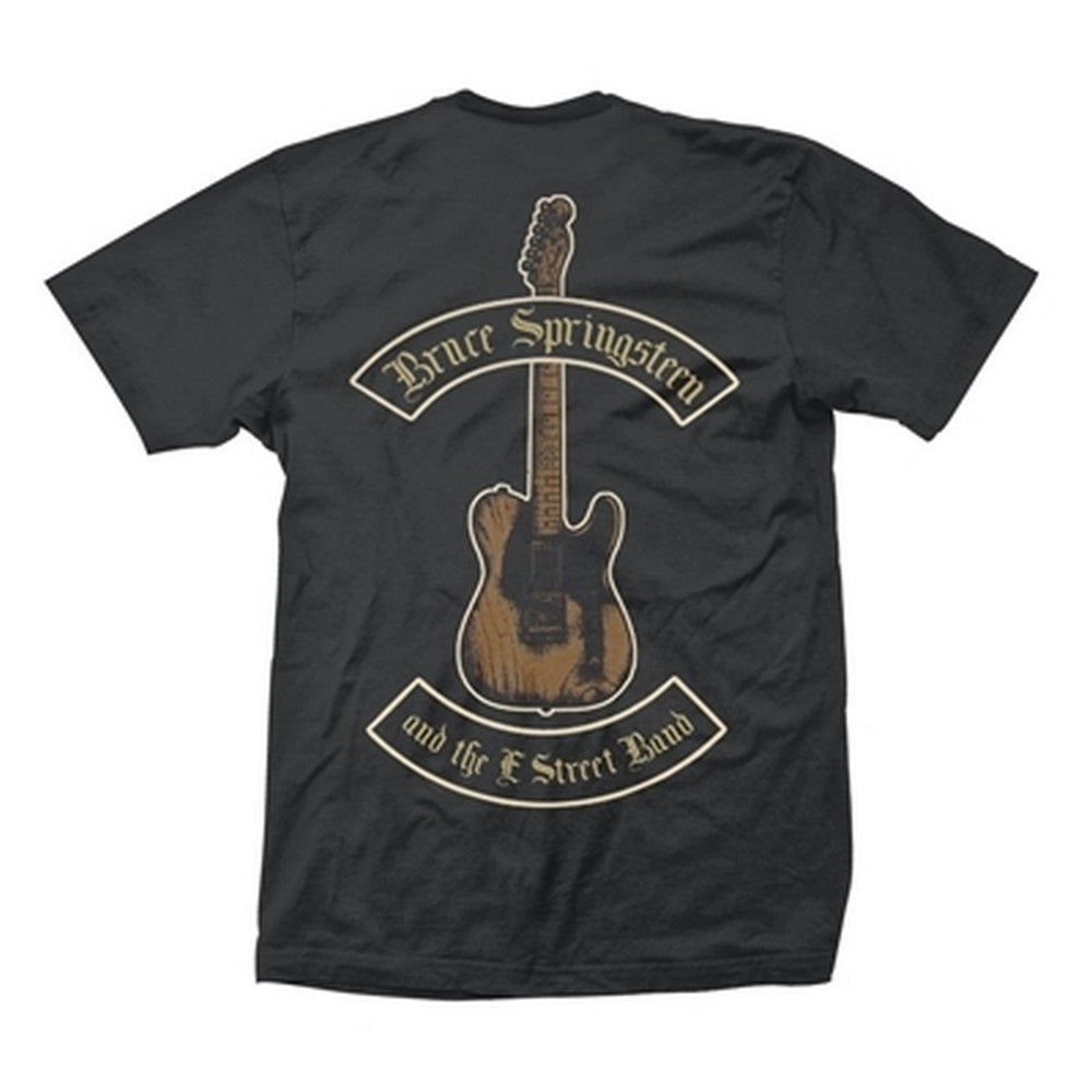 Black - Back - Bruce Springsteen & The E Street Band Unisex Adult Motorcycle Guitar T-Shirt