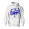 White - Front - Death Unisex Adult Leprosy Posterized Hoodie